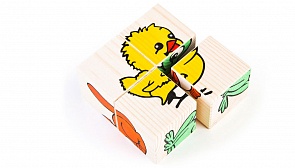 Набор из 4-х кубиков - Животные из серии Собери картинку (Томик, 3333-1 ТОМИК)